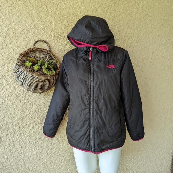 The north face jacket reversible fleece nylon girls size xl - Picture 2 of 11